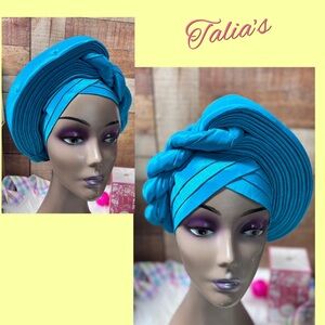 Vibrant Blue Turban Headwrap